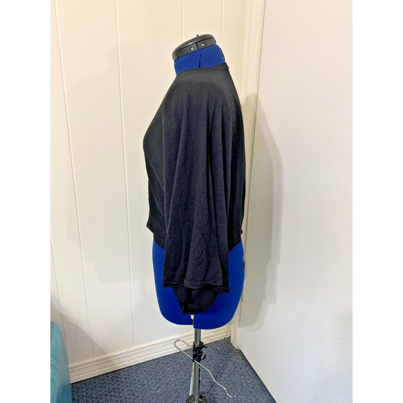 BCBG MaxAzria Sweater Oversized Boxy Women's XS Black 100% Merino Wool - Picture 2 of 12